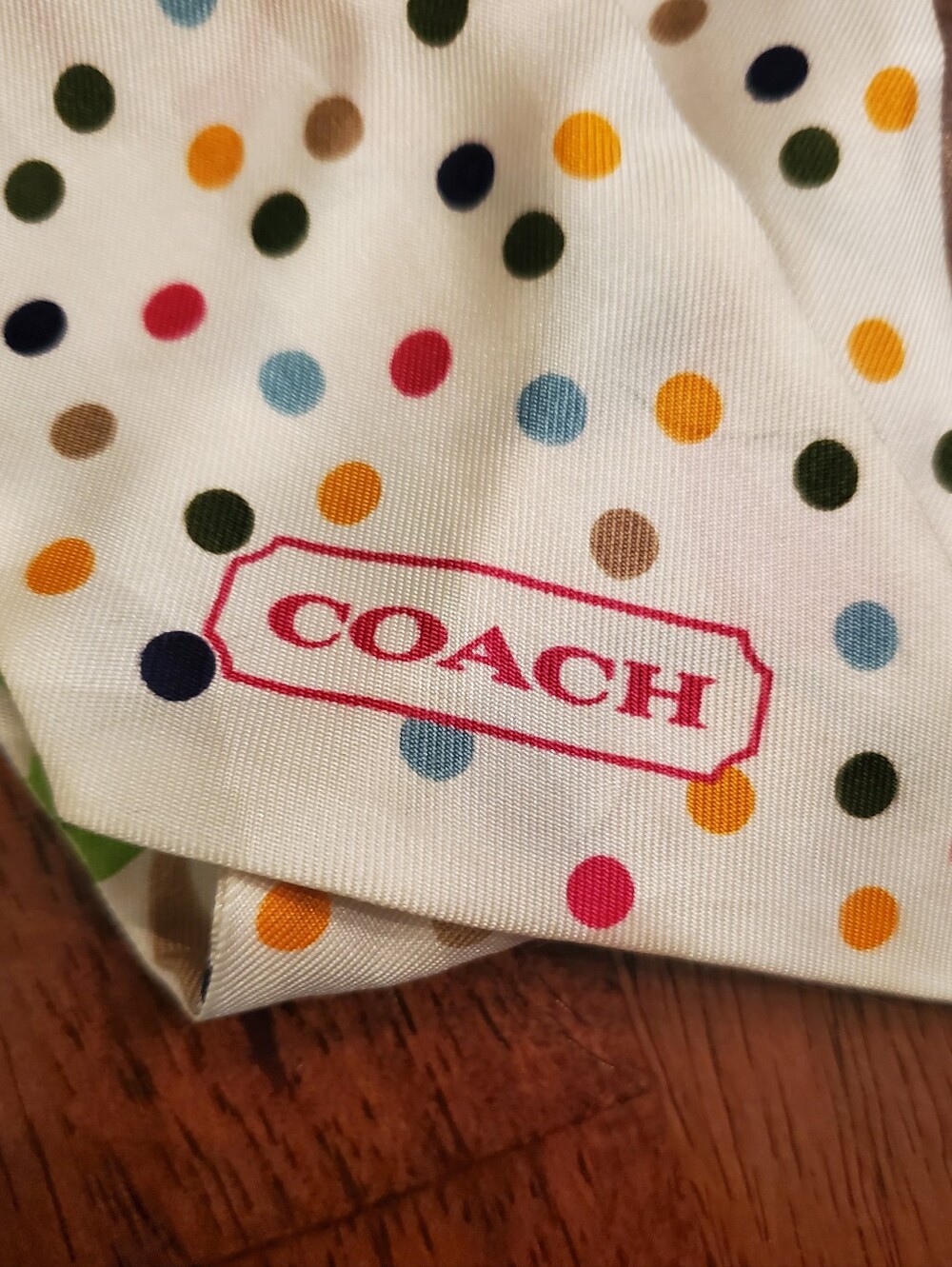Coach Skinny Signature "Silk Ponytail" Y2K era Scarf — with C Signature - Picture 4 of 4
